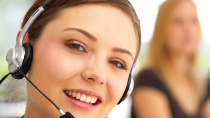 Frau mit Headset Frau mit Headset