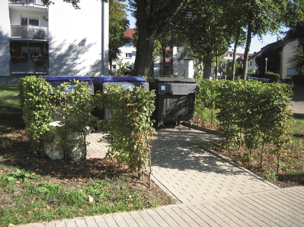 Beispiel Standplatz für Abfallbehälter (Foto: ZKE) Beispiel Standplatz für Abfallbehälter (Foto: ZKE)
