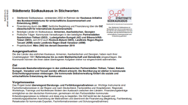 Städtenetz Südkaukasus in Stichworten Image