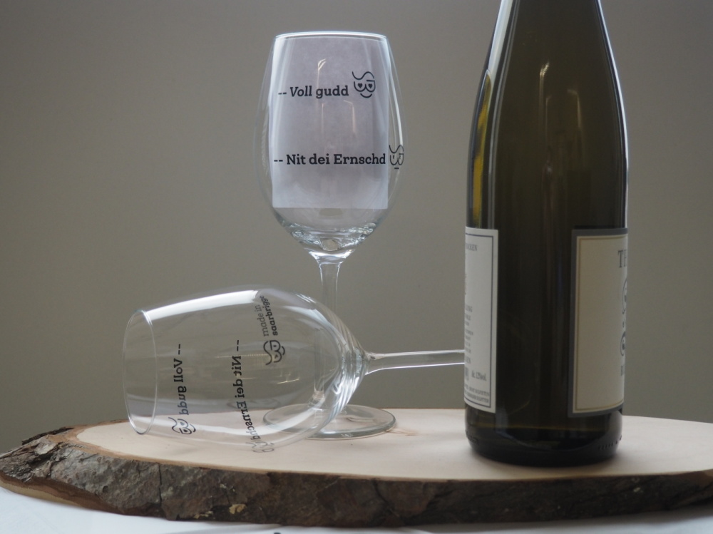 Weinglas made in saarbrigge